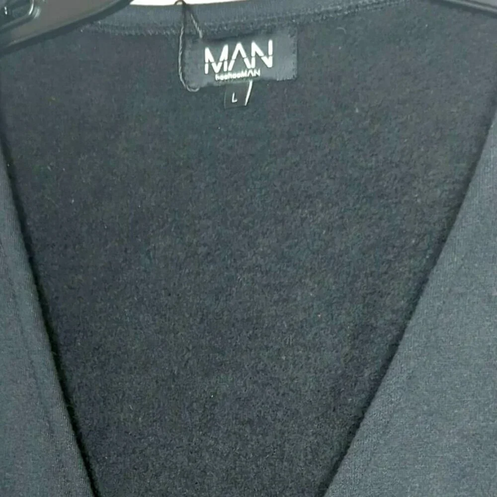 Boohooman Official Reflective Print Black Utility Vest Mens Large - Picture 4 of 4